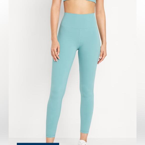 Old Navy Powersoft Teal Blue Plus Size 7/8 Leggings Size 3X - Picture 1 of 9